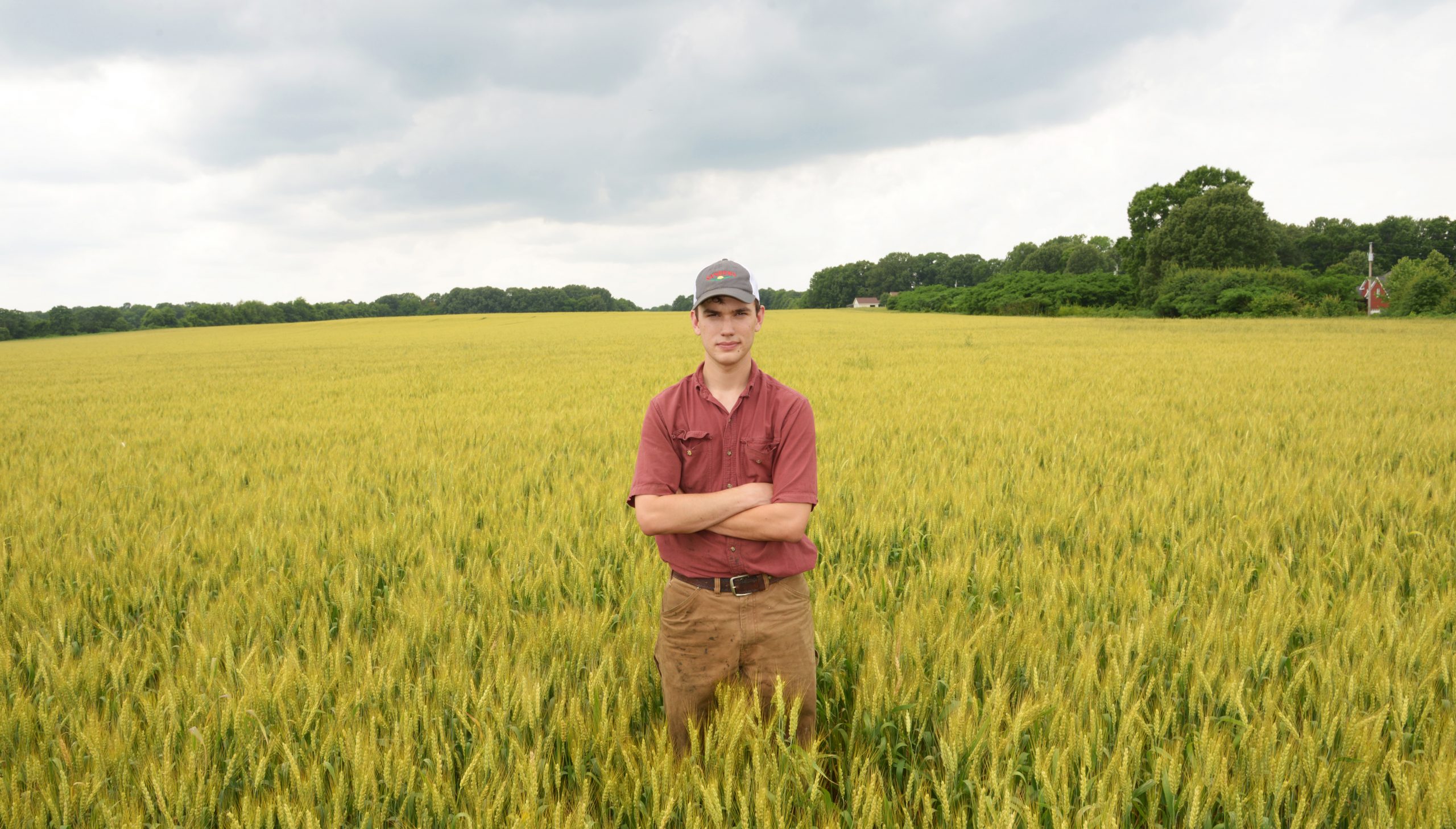 Photo of Brady Peek in a wheat field