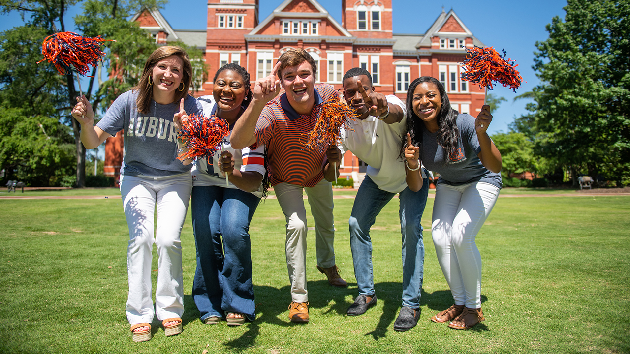 Group-of-Southern-Auburn-Alabama-Students-Game-Day-in-front-of-Samford-Hall-near-Toomers-Corner