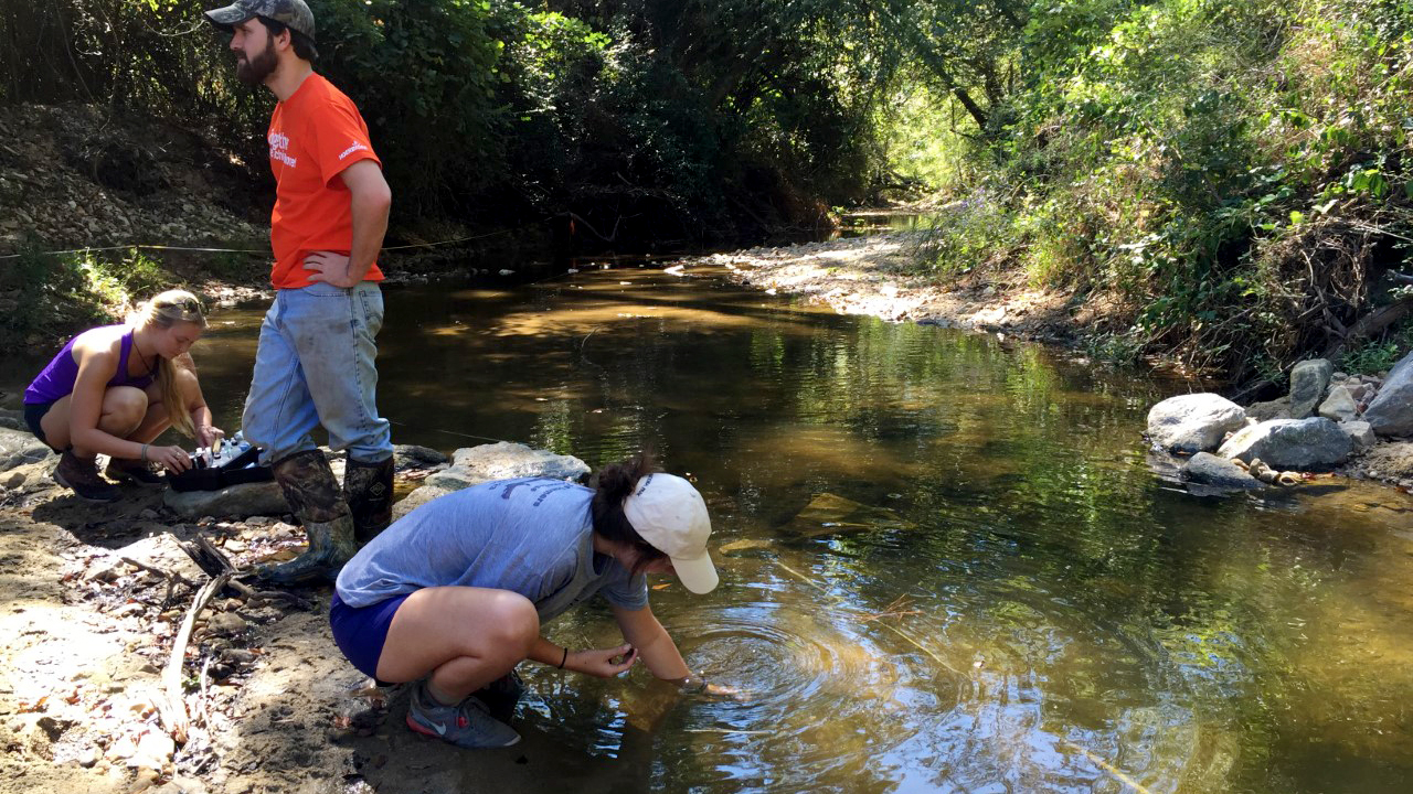 Auburn Crop-Soil-Environmental-Sciences-Students-at-river-bank-research-test-water-resource-quality-2448