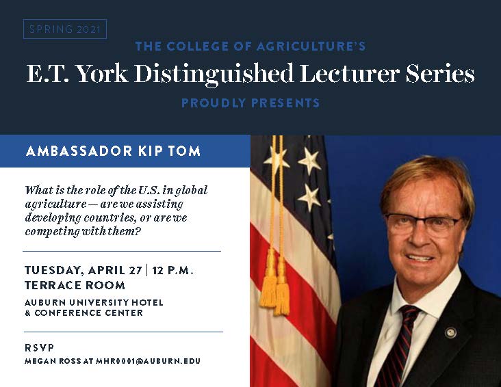 E.T. York Distinguished Lecturer Series to feature Ambassador Kip Tom