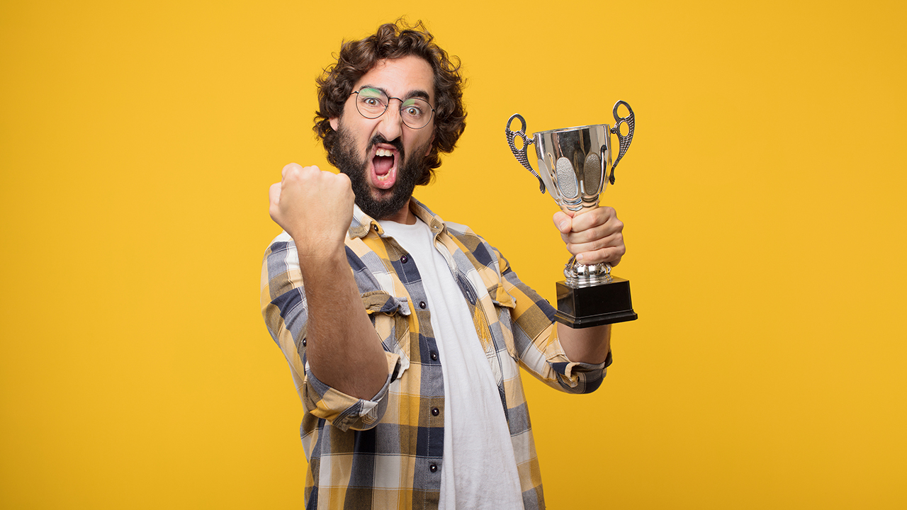 Faculty Staff Awards, Auburn, Alabama, COA & AAES, Crazy Funny man bro holding a Trophy, wearing plaid shirt Faculty Staff Awards, Auburn, Alabama, COA & AAES, Crazy Funny man bro holding a Trophy, wearing plaid shirt