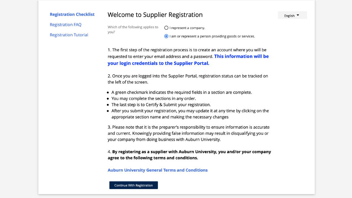 Step-by-Step Auburn Vendor Registration Guide / Auburn University