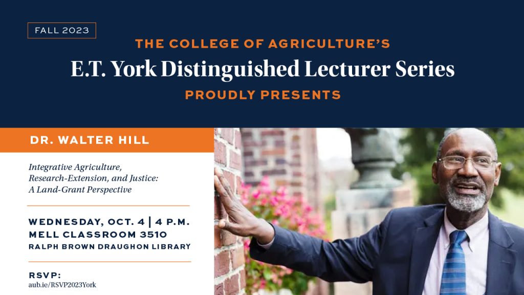 Dr. Walter Hill – E.T. York Distinguished Lecturer Series Fall