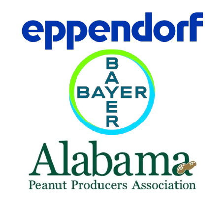 Eppendorf, Alabama Peanut Producers Association, and Bayer logos