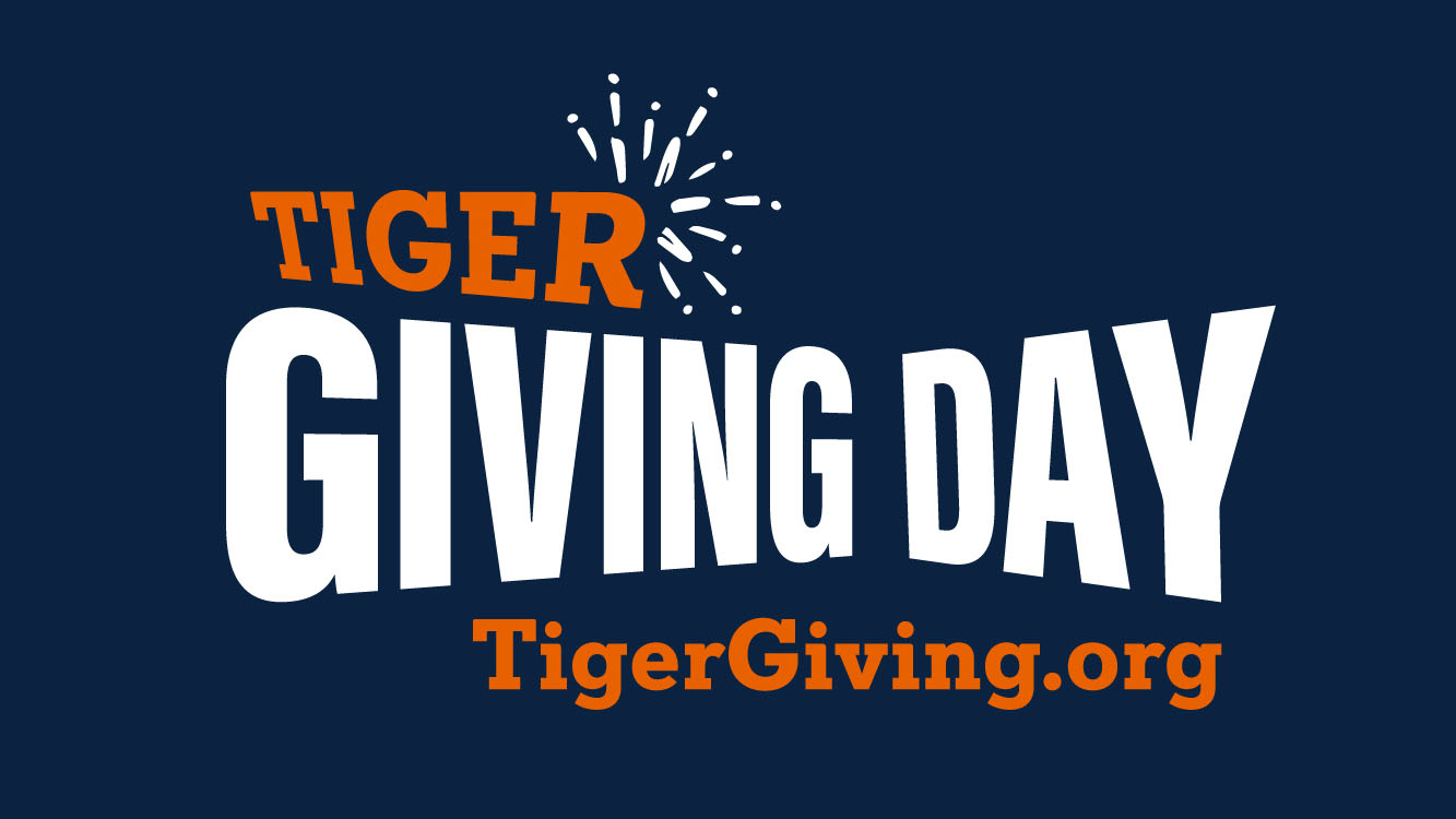 Tiger Giving Day banner featuring web address TigerGiving.org