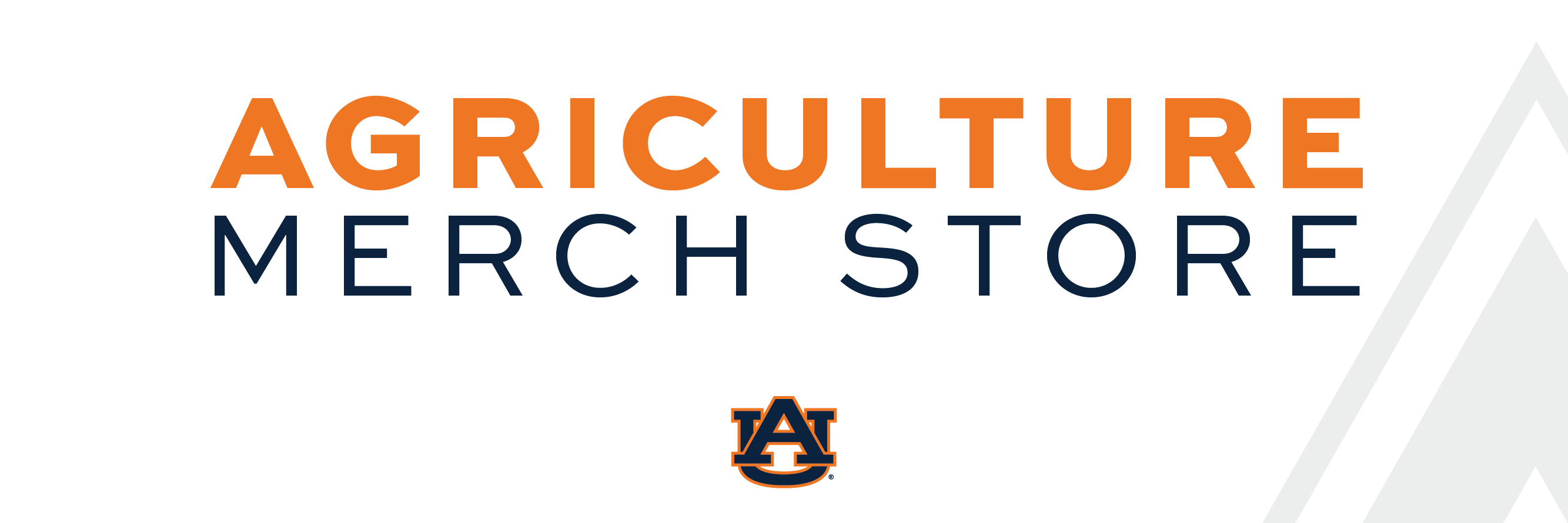 Auburn Agriculture store items with shirts, buttons, bags, and koozies
