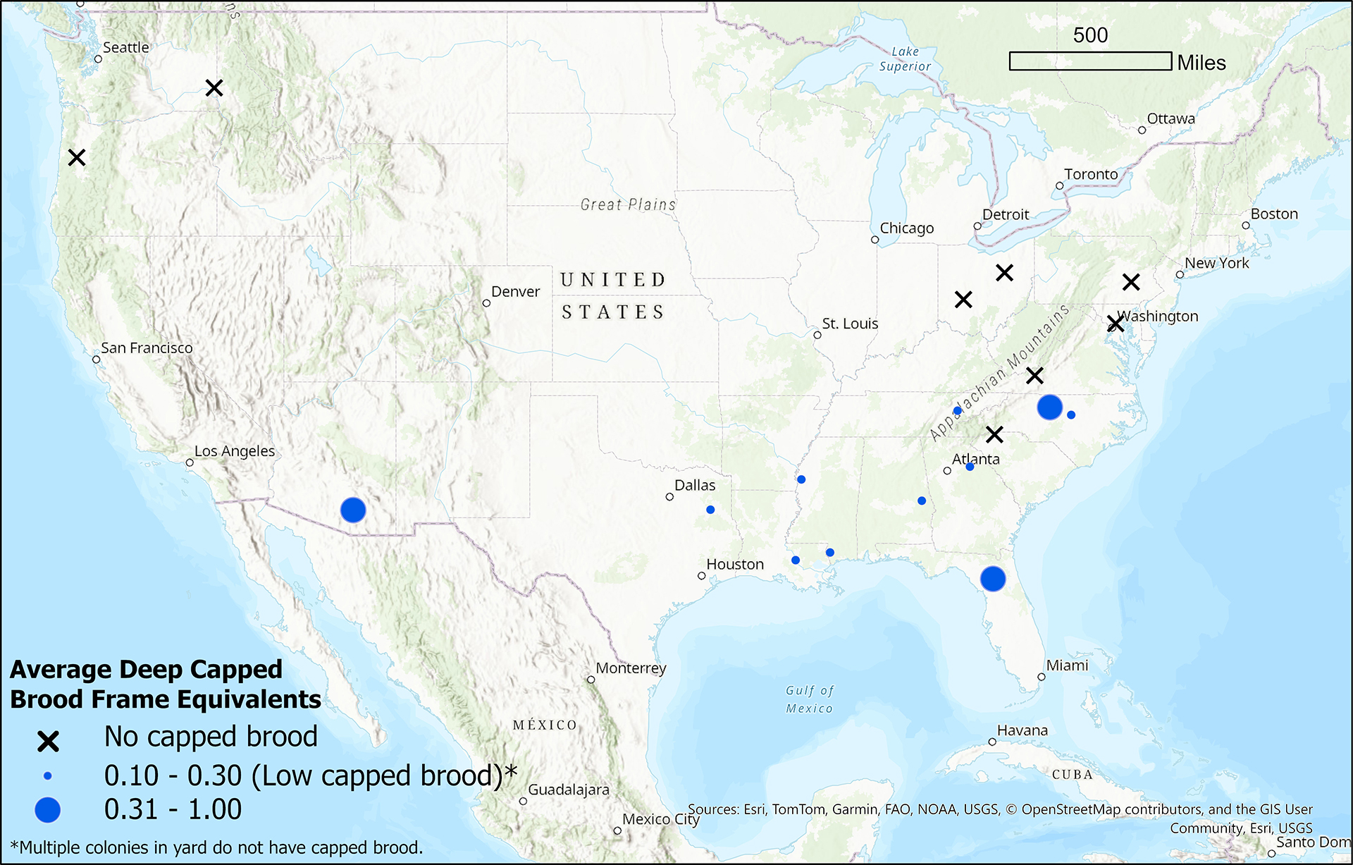Winter brood monitoring map for the week of December 3, 2025